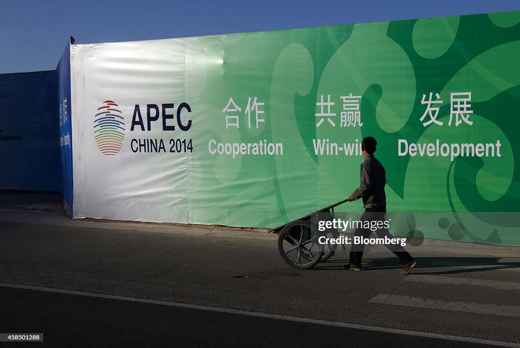 General Views Of Beijing And The National Convention Center As Asia Pacific Economic Cooperation (APEC) Meetings Commence