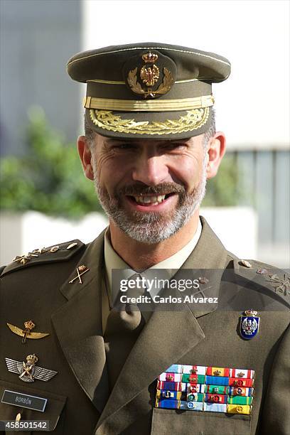 King Felipe VI of Spain visits the General Staff of Defence on November 6, 2014 in Madrid, Spain.