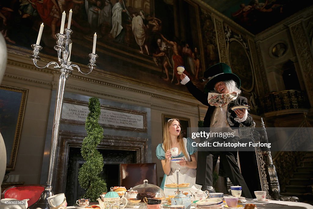 Alice And The Mad Hatter Take Tea At Chatsworth House