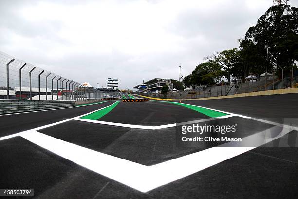General view of the track during previews ahead of the Brazilian Formula One Grand Prix at Autodromo Jose Carlos Pace on November 6, 2014 in Sao...