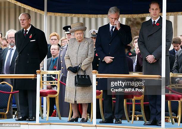 Prince Philip, Duke of Edinburgh , Queen Elizabeth II, Prince William, Duke of Cambridge and Belgium's King Philippe attend the Opening of the...