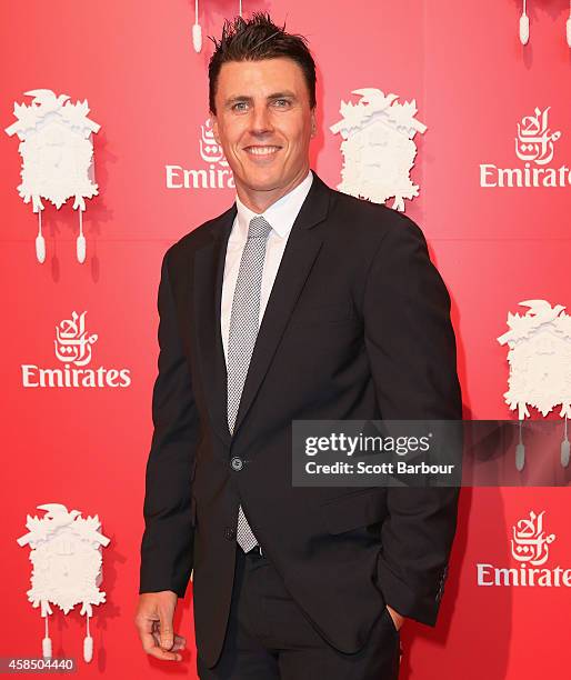 Matthew Lloyd at the Emirates Marquee on Oaks Day at Flemington Racecourse on November 6, 2014 in Melbourne, Australia.