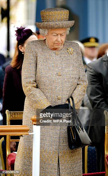 Queen Elizabeth II attends the opening of the Flanders' Fields Memorial Garden on November 6, 2014 in London, England.