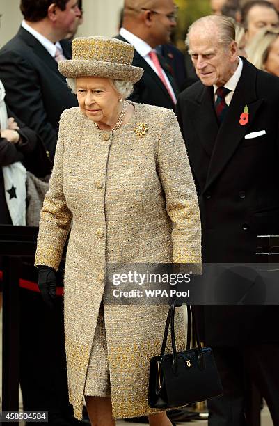 Queen Elizabeth II attends the opening of the Flanders' Fields Memorial Garden on November 6, 2014 in London, England.