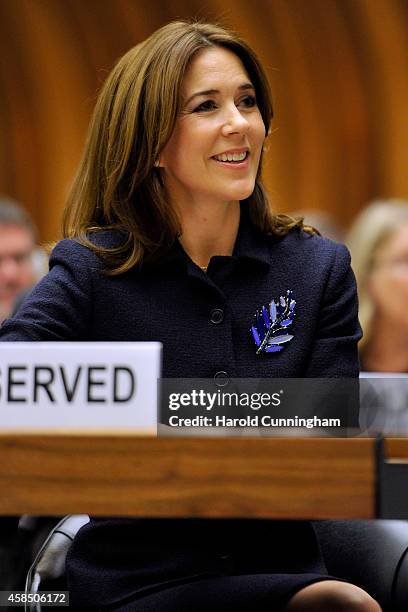 Crown Princess Mary of Denmark attends the regional review meeting of the status of women in the UNECE region 20 years after the Beijing platform for...