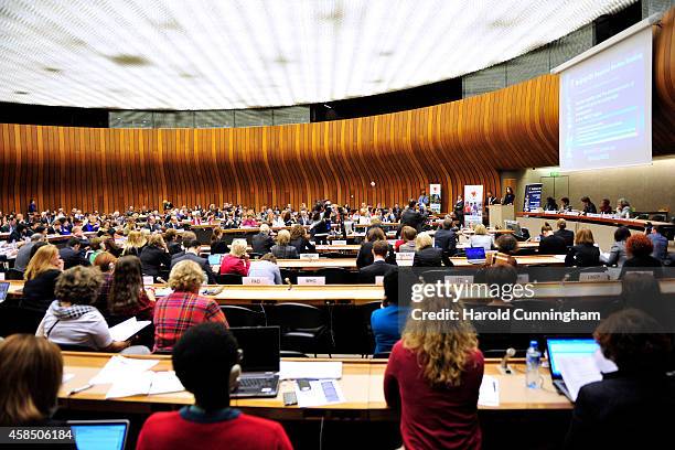 General view of the regional review meeting of the status of women in the UNECE region 20 years after the Beijing platform for action held at the...