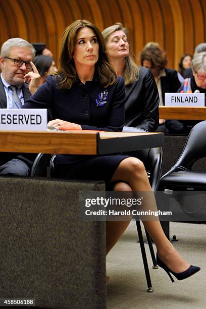 Crown Princess Mary of Denmark attends the regional review meeting of the status of women in the UNECE region 20 years after the Beijing platform for...