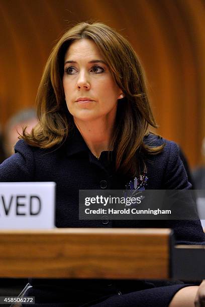 Crown Princess Mary of Denmark attends the regional review meeting of the status of women in the UNECE region 20 years after the Beijing platform for...