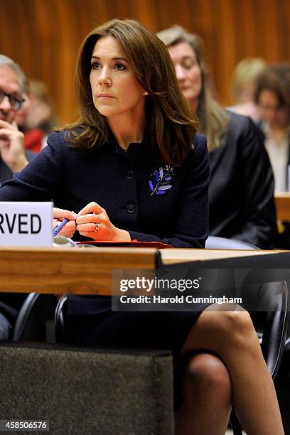 Crown Princess Mary of Denmark attends the regional review meeting of the status of women in the UNECE region 20 years after the Beijing platform for...