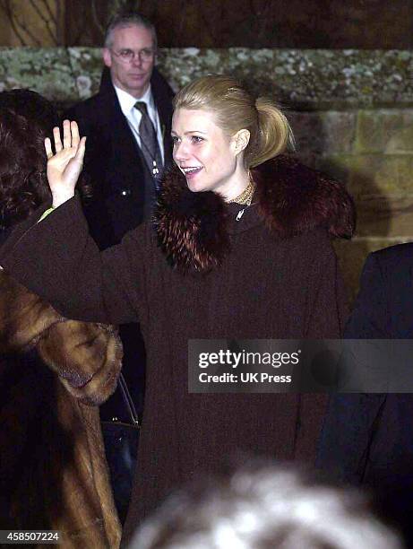 Gwyneth Paltrow attends Madonna, and Guy Ritchie's son Rocco's Christening Ceremony, at Dornoch Cathedral, in Scotland. On December 21, 2000 in,...