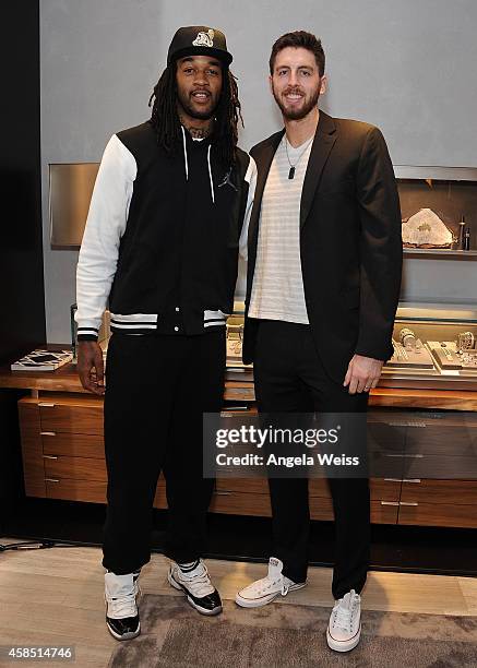 Jordan Hill and Ryan Kelly attend an in-store event hosted by David Yurman with Ryan Kelly to celebrate the launch of The Men's Forged Carbon...