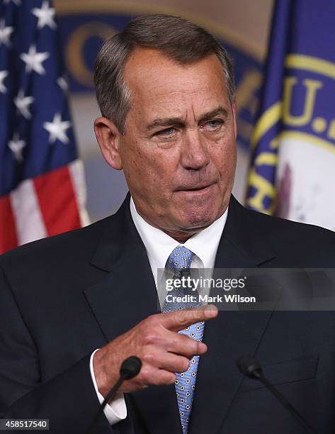 House Speaker Boehner John Boehner speaks to the media during a news conference at the U.S. Capitol, November 6, 2014 in Washington, DC. , 2014 in...