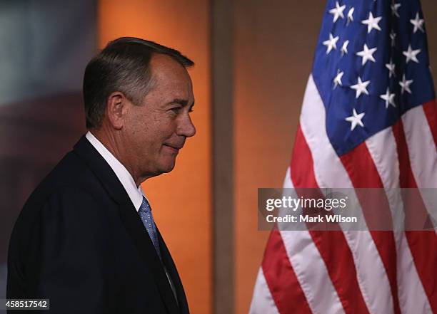 House Speaker Boehner John Boehner walks up to the media during a news conference at the U.S. Capitol, November 6, 2014 in Washington, DC. , 2014 in...