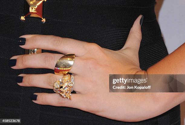 Singer Hillary Scott of Lady Antebellum attends the 48th annual CMA Awards at the Bridgestone Arena on November 5, 2014 in Nashville, Tennessee.