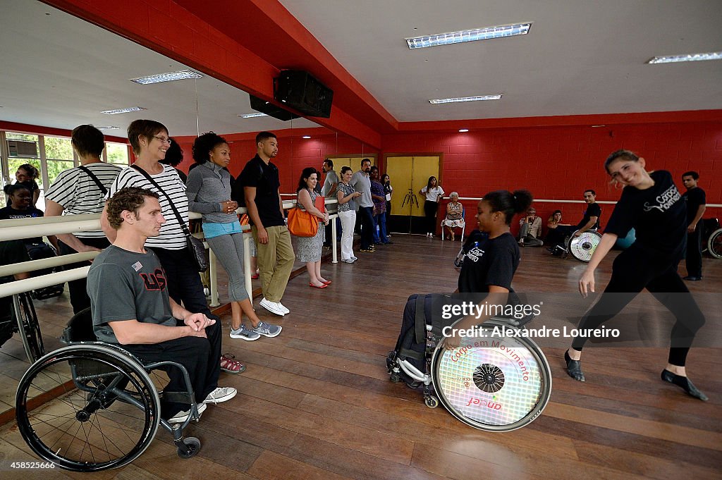 USA Athletes Allyson Felix and Josh George Visit ANDEF (Associacao Niteroiense dos Deficientes Fisicos)