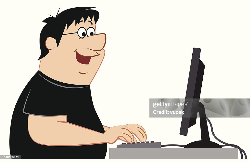 Kin In Computer Cartoon Cartoon Computer Nerd