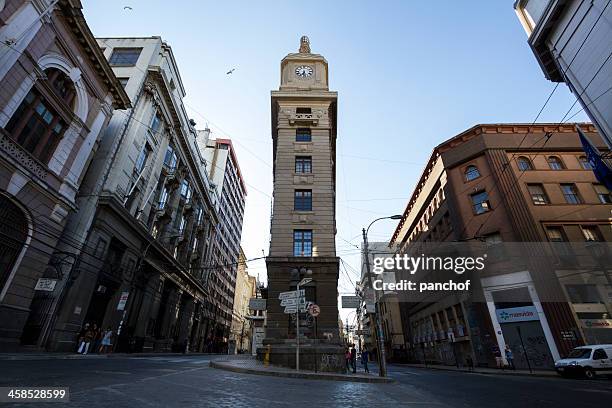 watch turri building - valparaiso chile stock pictures, royalty-free photos & images