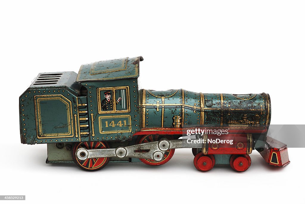 Vintage tin toy train.
