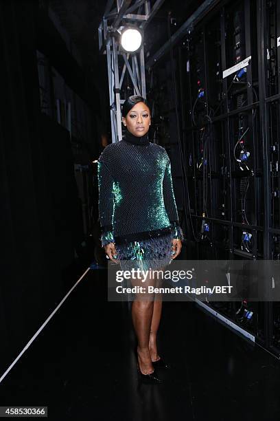 Recording artist Trina attends 106 and Park at BET studio on November 5, 2014 in New York City.