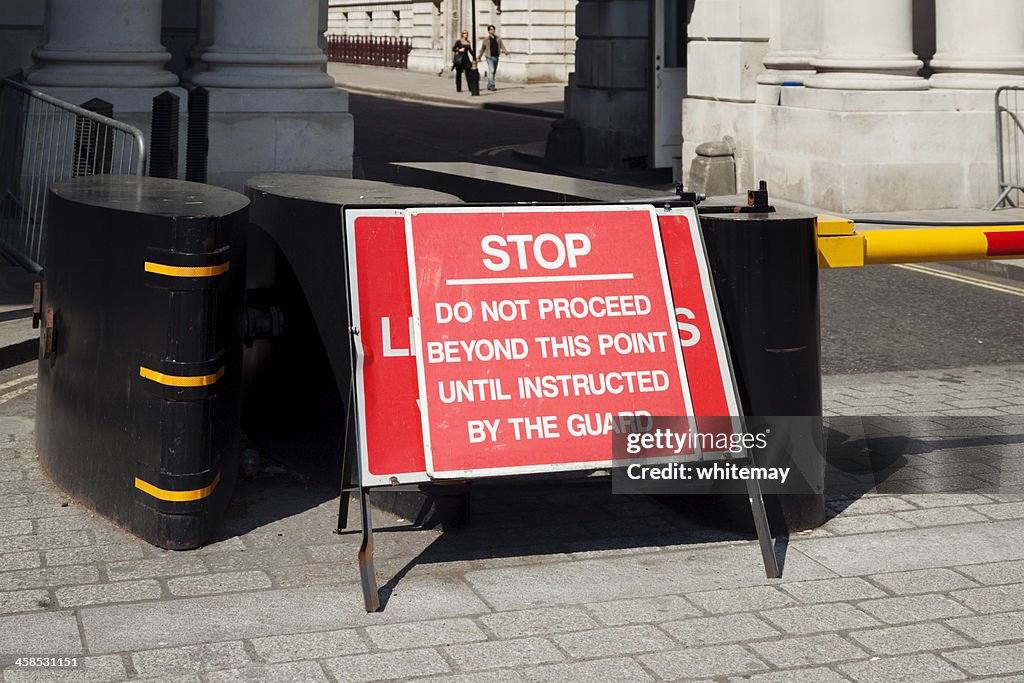 Security barrier in Whitehall