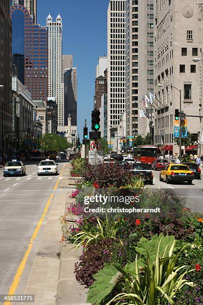 chicago north michigan avenue and water tower - 900 north michigan building stock pictures, royalty-free photos & images