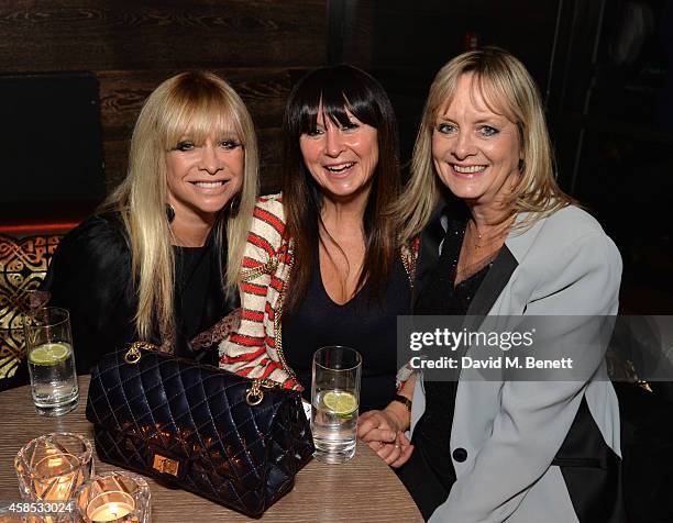 Jo Wood, Fran Cutler and Twiggy attend the BIBA 50 Year Anniversary Dinner with Barbara Hulanicki at The London Edition Hotel on November 6, 2014 in...