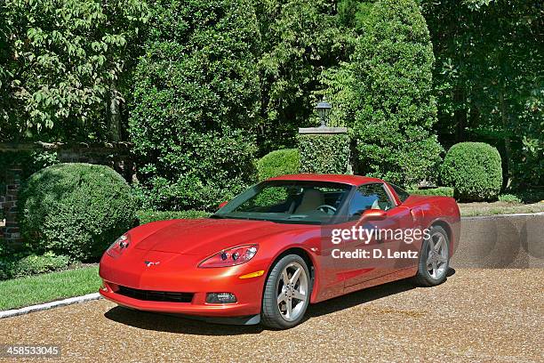 red corvette - chevrolet corvette bildbanksfoton och bilder