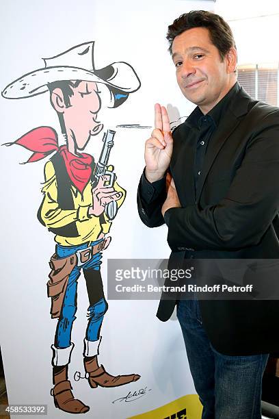 Impersonator Laurent Gerra presents the new comics album of Lucky Luke : 'Les Tontons Dalton' which he is the co-writer. He also presents his DVD...