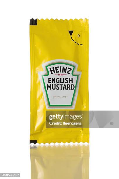 heinz inglese senape - bustina foto e immagini stock