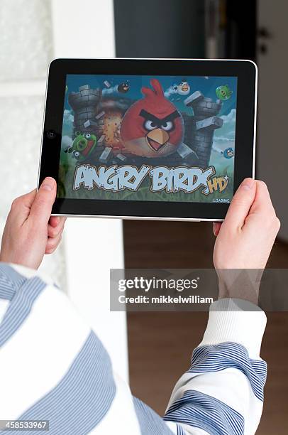 angry birds on apple ipad - angry birds namngivna videospel bildbanksfoton och bilder