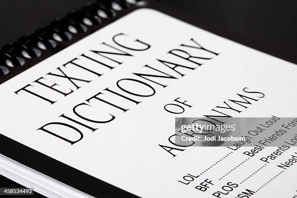 texting dictionary of acronyms - acronym stock pictures, royalty-free photos & images