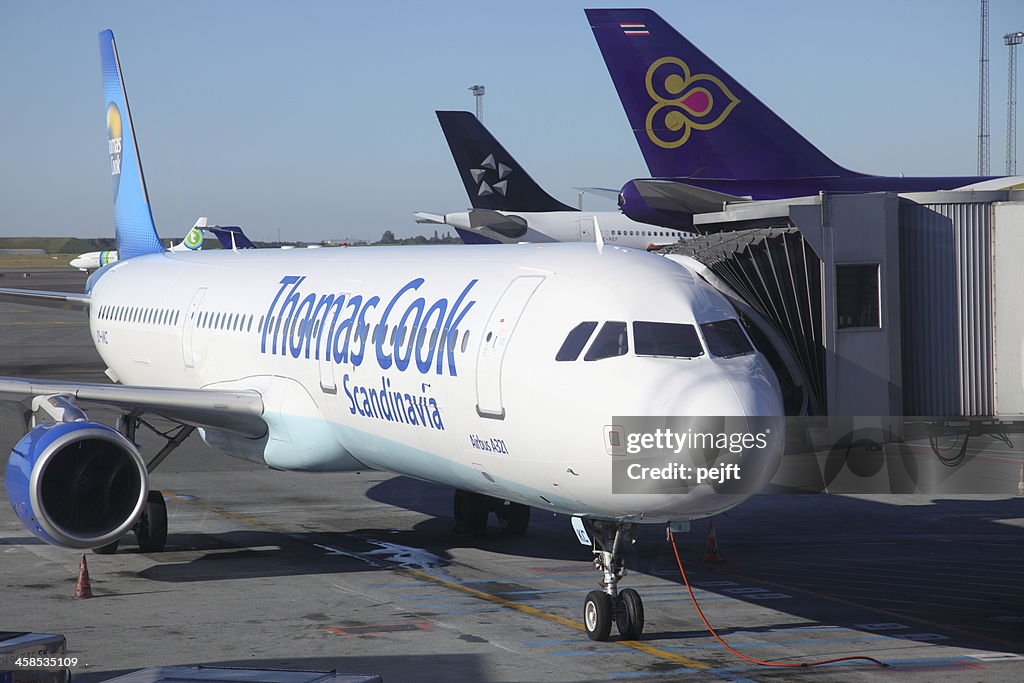 Thomas Cook Thai Air and Star Aliance passenger jets