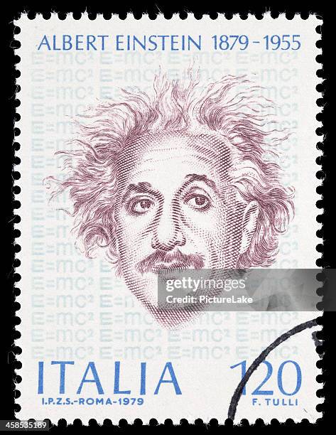 italy einstein postage stamp - albert einstein stockfoto's en -beelden