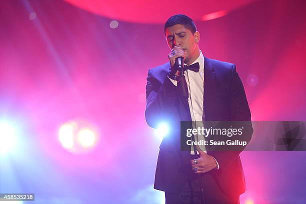 Andreas Bourani is seen on stage at the GQ Men Of The Year Award 2014 at Komische Oper on November 6, 2014 in Berlin, Germany.