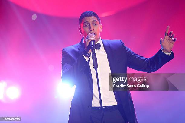 Andreas Bourani is seen on stage at the GQ Men Of The Year Award 2014 at Komische Oper on November 6, 2014 in Berlin, Germany.