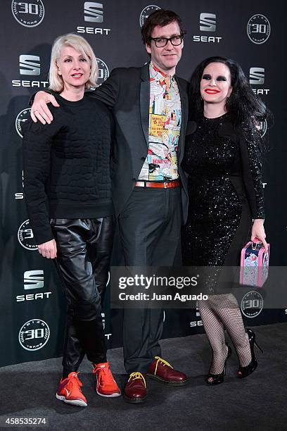 Actress/singer Nawja Nimri, Joaquin Reyes and Alaska attend the Seat Ibiza 30th Anniversary Party at COAM on November 6, 2014 in Madrid, Spain.