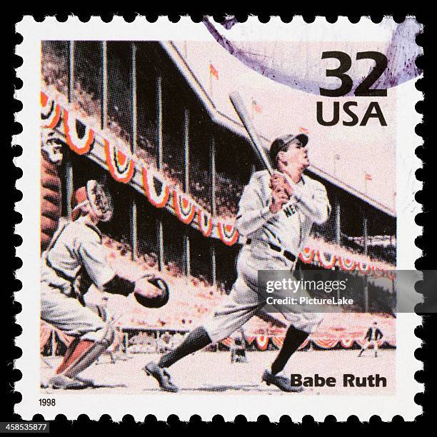 usa babe ruth postage stamp - baseball team stock pictures, royalty-free photos & images