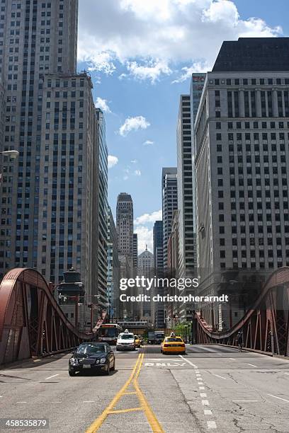 chicago lasalle boulevard and board of trade - chicago lasalle boulevard stockfoto's en -beelden