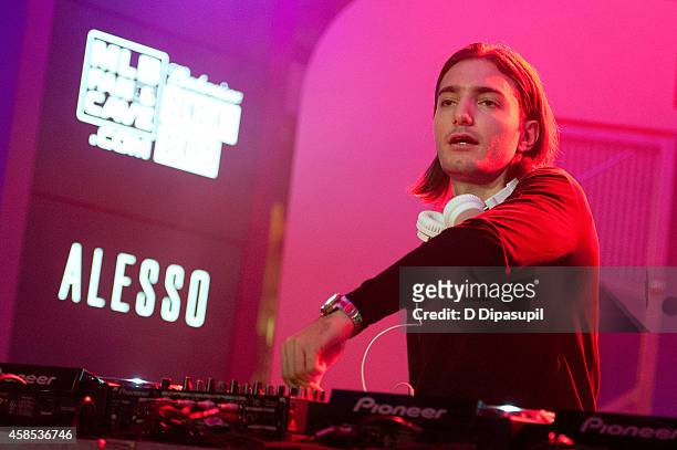 Alesso spins at MLB Fan Cave on November 6, 2014 in New York City.