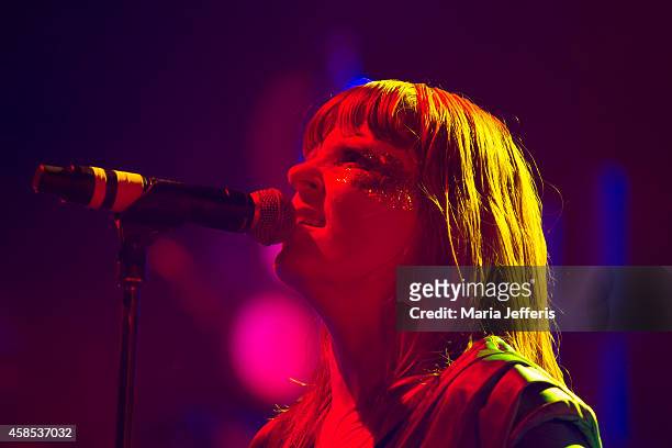 Karin Dreijer Andersson of The Knife performs on stage at Brixton Academy on November 6, 2014 in London, United Kingdom