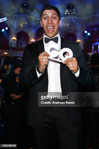 Andreas Bourani is seen on stage at the GQ Men Of The Year Award 2014 at Komische Oper on November 6, 2014 in Berlin, Germany.