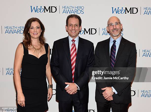 Editor-in-Chief of WebMD Kristy Hammam, CEO of WebMD David Schlanger and President of WebMD Steve Zatz, MD arrives at the 2014 Health Hero Awards...