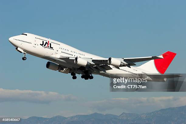 japan airlines boeing 747 - japan airlines stockfoto's en -beelden