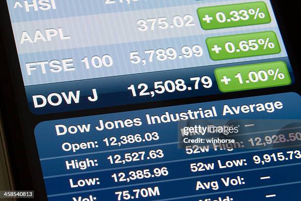 dow jones industriale media - dow jones industrial average foto e immagini stock