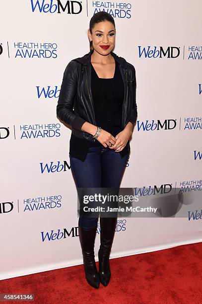 Presenter and musician Jordin Sparks arrives at the 2014 Health Hero Awards hosted by WebMD at Times Center on November 6, 2014 in New York City.