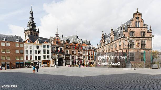"grote markt" square downtown nijmegen, the netherlands, panorama - nijmegen stock pictures, royalty-free photos & images