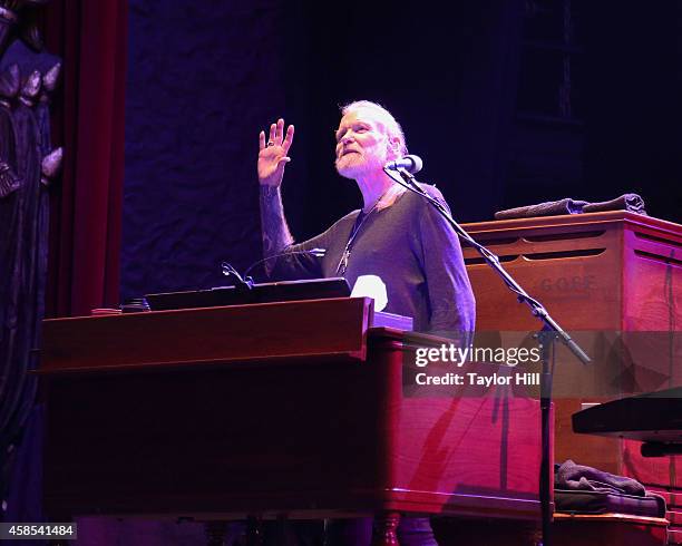 Gregg Allman of The Allman Brothers Band takes a final bow at their farewell show at The Beacon Theatre on October 28, 2014 in New York City.