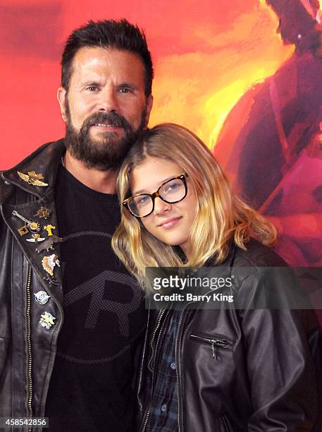 Actor Lorenzo Lamas and daughter Victoria Lamas attend the Los Angeles Premiere of Red Bull Media House's 'On Any Sunday: The Next Chapter' at Dolby...