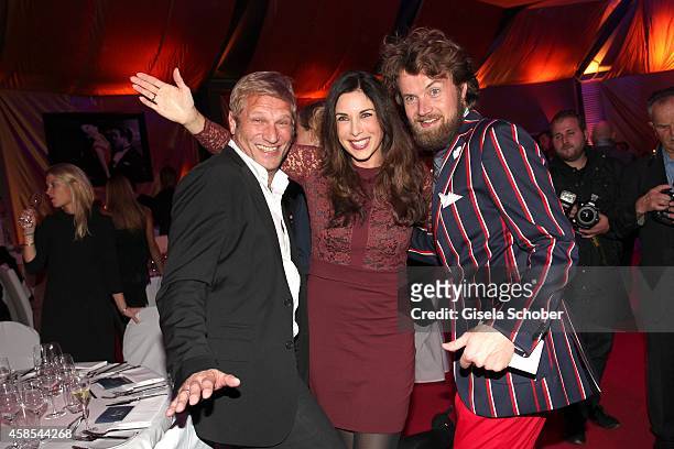 Alexandra Polzin and her husband Gerhard Leinauer, Michael von Hassel attend the Cotton Club Dinnershow - Premiere at Ungerer Bad on November 6, 2014...