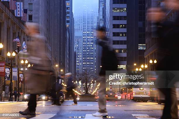chicago lasalle boulevard and board of trade - chicago lasalle boulevard stock pictures, royalty-free photos & images